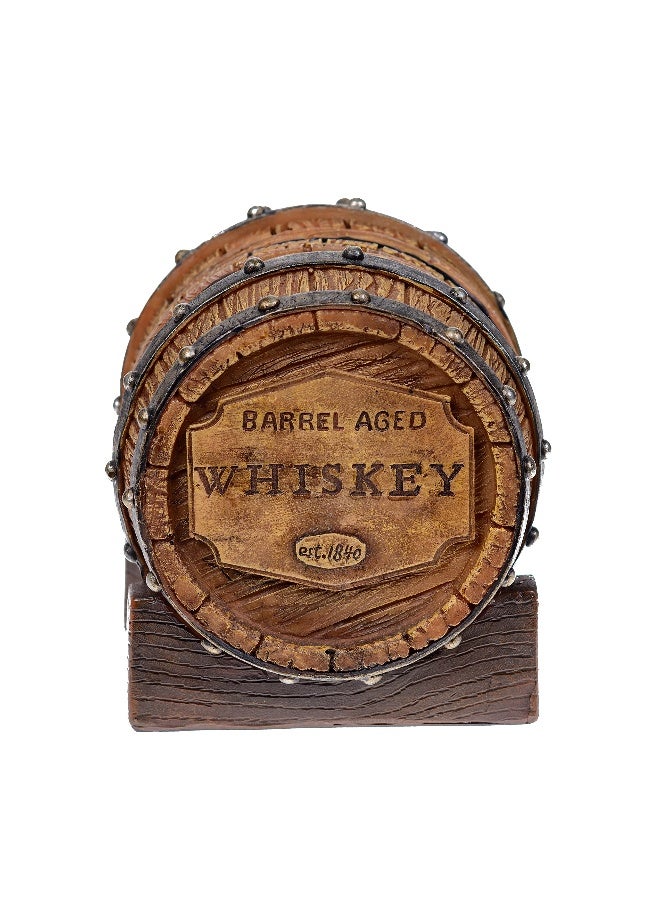 Pine Ridge 5pcs 1840 Aged Whiskey Barrel Drink Coaster Set with Holder - Rustic Bar Coasters for Whiskey Table & Bourbon Room - Unique Bar Accessories for Man Cave - Beer & Whiskey Glass Coaster - Image 2